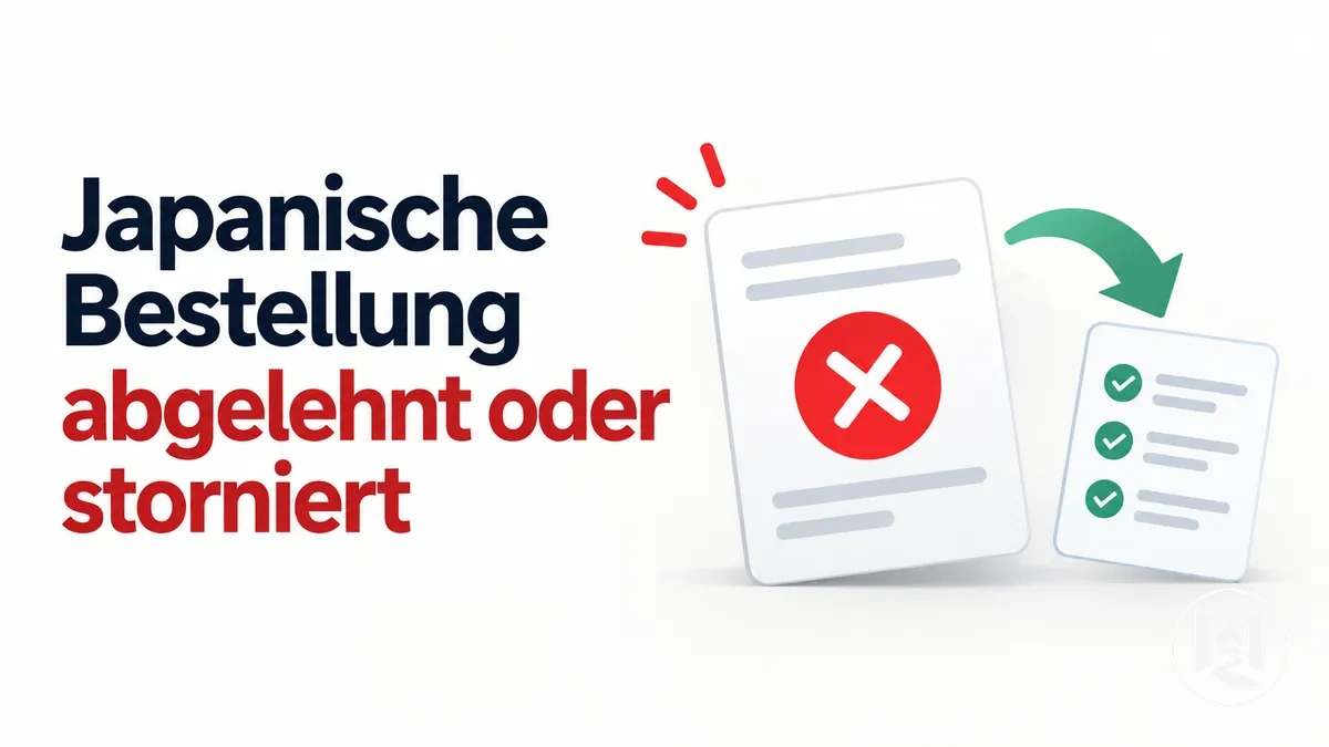 Japanischer Online-Checkout mit einer abgelehnten oder stornierten Bestellung