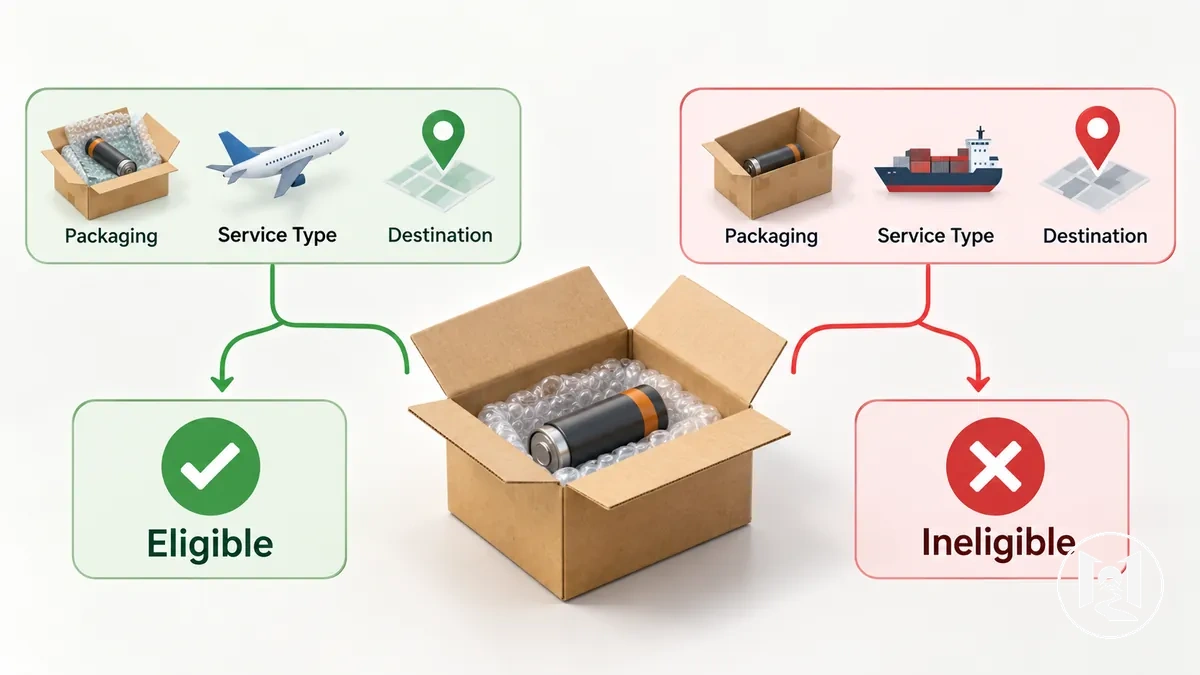 Sich ändernde Berechtigung eines eingeschränkten Artikels in Abhängigkeit von Verpackungs-, Service- oder Zielbedingungen.