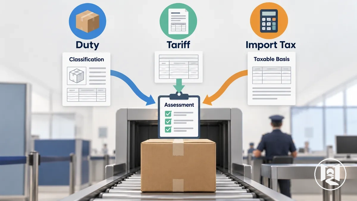 Comparison of duties, tariffs and import taxes for imported orders