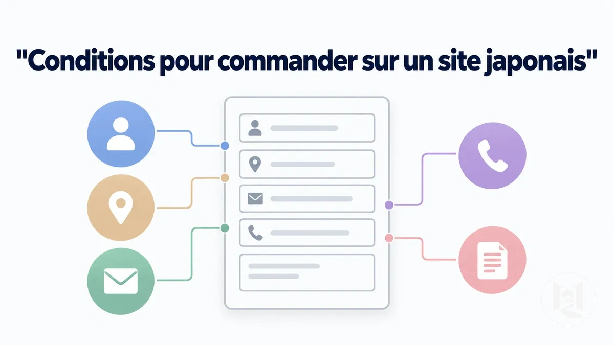 Champs et conditions requis pour finaliser une commande sur un site japonais