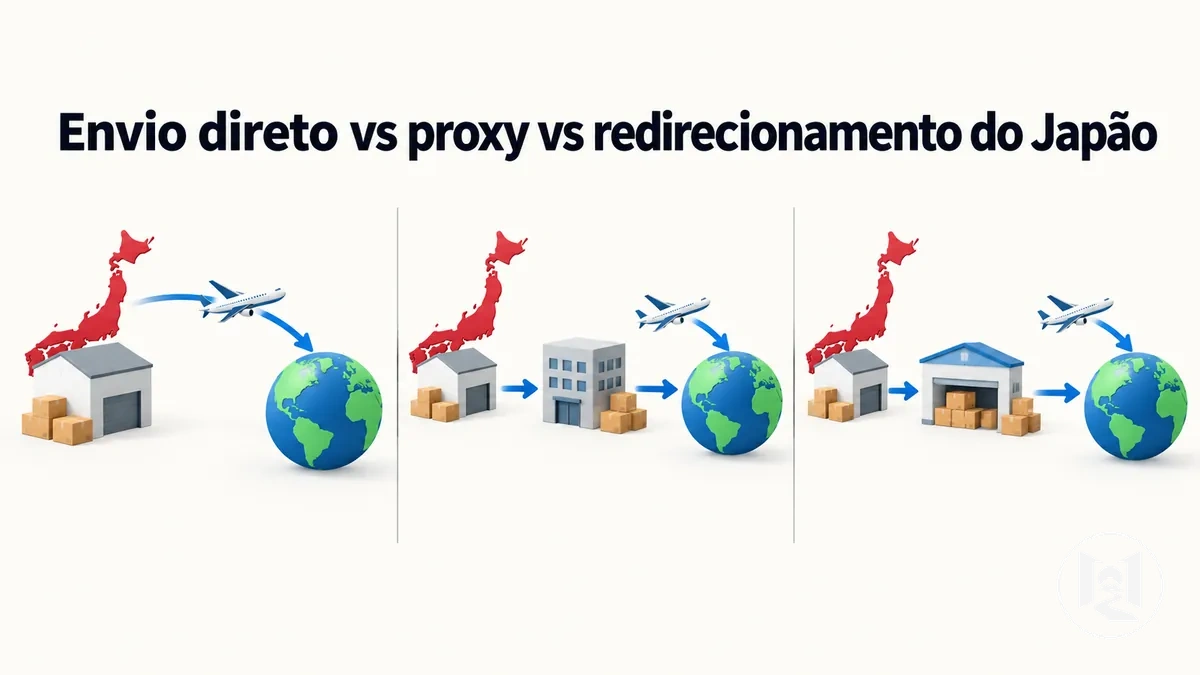 Comparação entre envio direto, compra por proxy e redirecionamento de encomendas do Japão